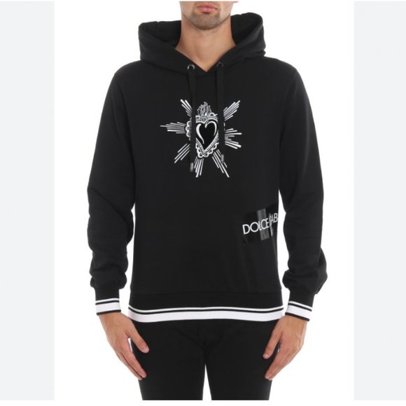Dolce & Gabbana Other - DOLCE & GABBANA  Velvety heart embroidery hoodie Black and white